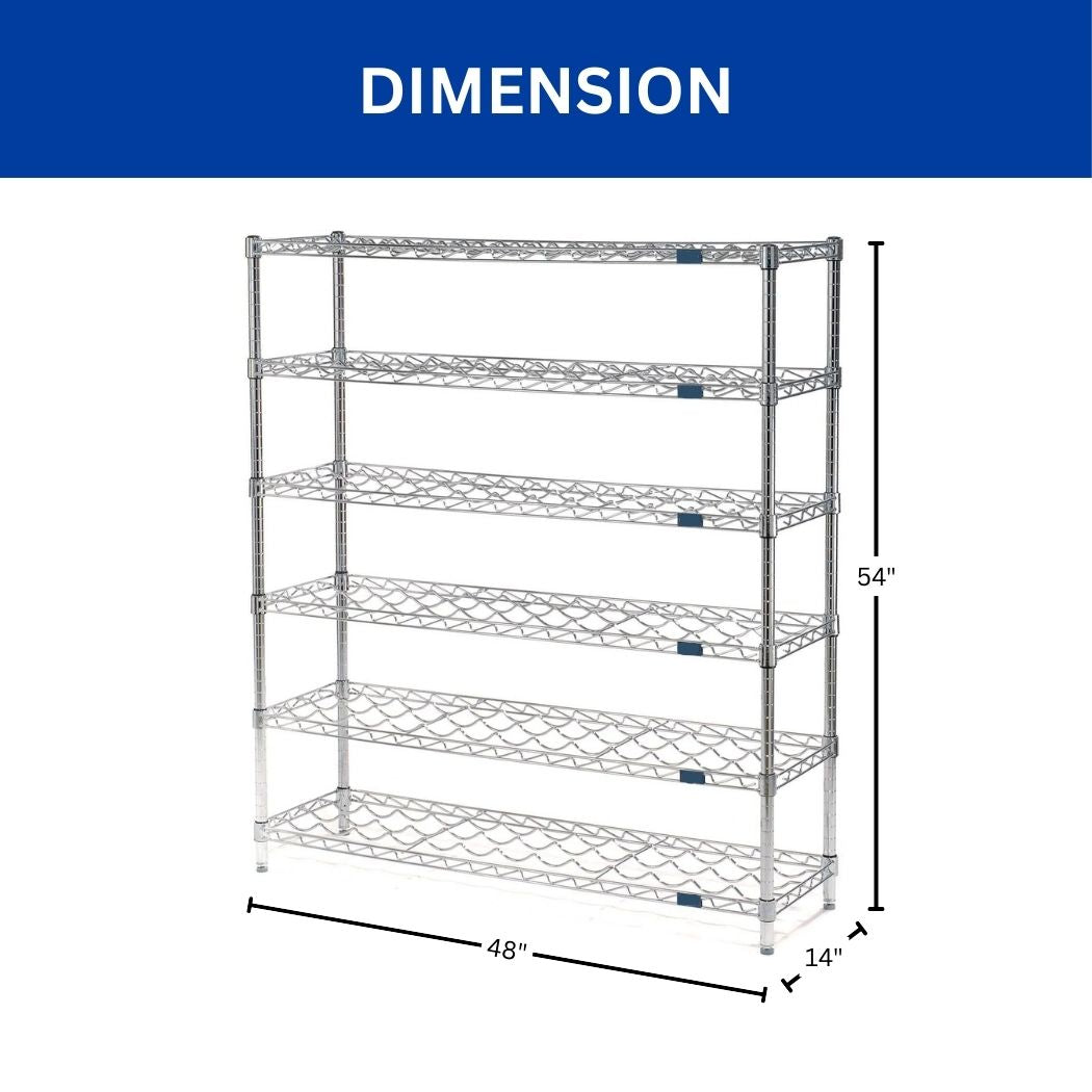 Wine Bottle Shelf, 78 Bottle Capacity, 48"L x 14"W x 54"H