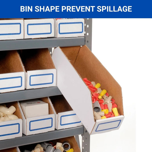 7 Shelves Steel Bin Storage Rack 36L" x 12"W x 39"H w/ 48 Corrugated Bins