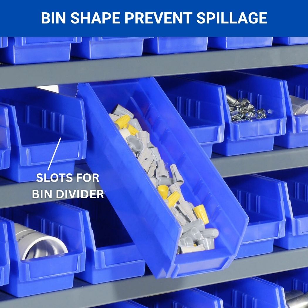 13 Shelves Steel Bin Storage Rack 36L" x 12"W x 73"H w/ 96 Plastic Bins