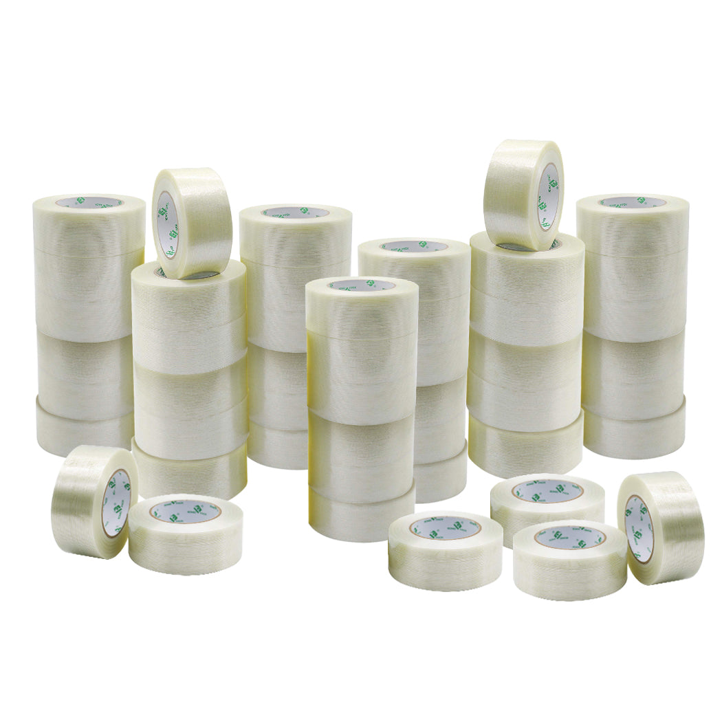 2" x 60Yd Heavy Duty Fiberglass Tape 5.5 Mil, Strapping Tape for Packing, 48 Roll