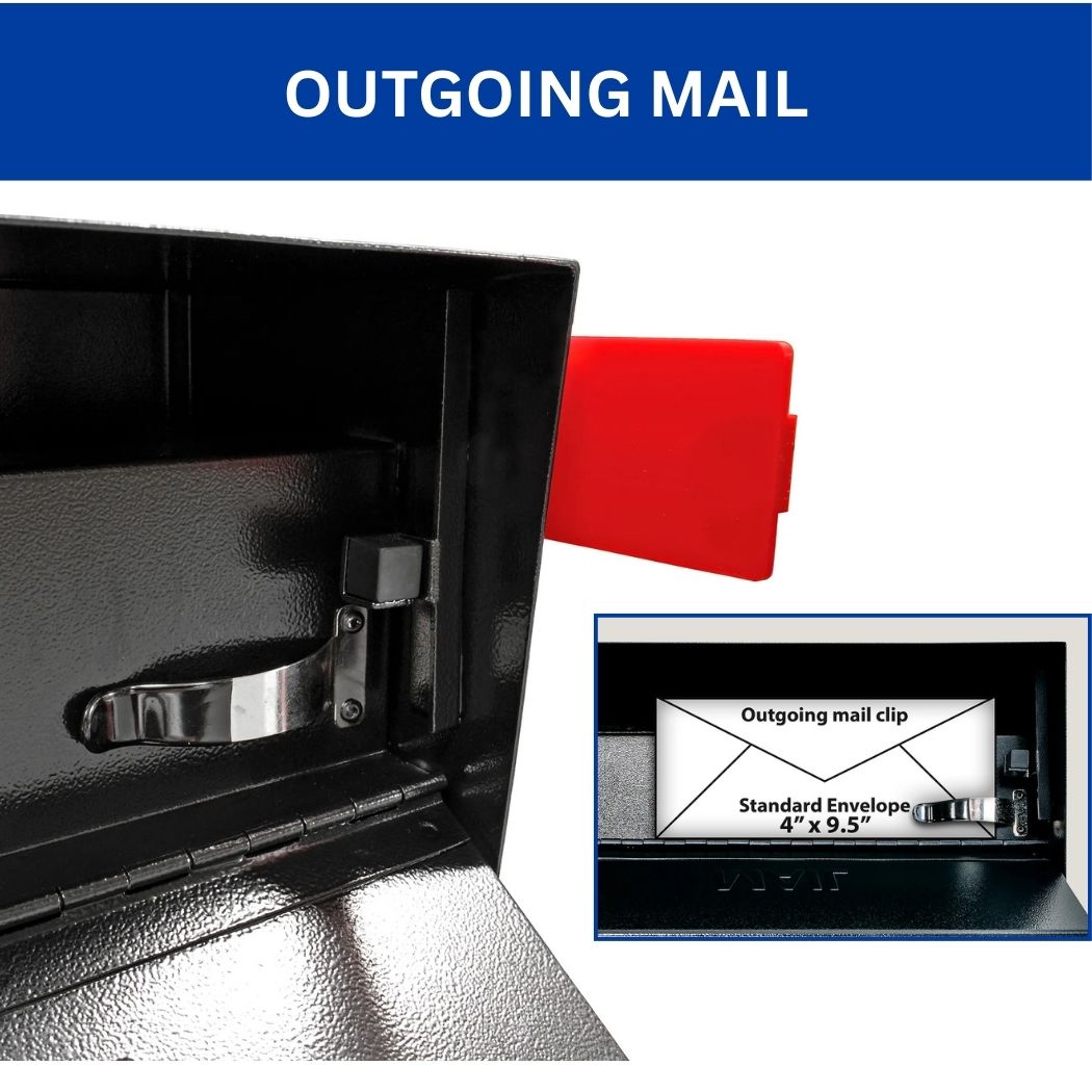Horizontal Locking Mailbox 15.4"W x 5.75"D x 14.75"H, Wall Mount for Mail, Magazine and Large Envelope
