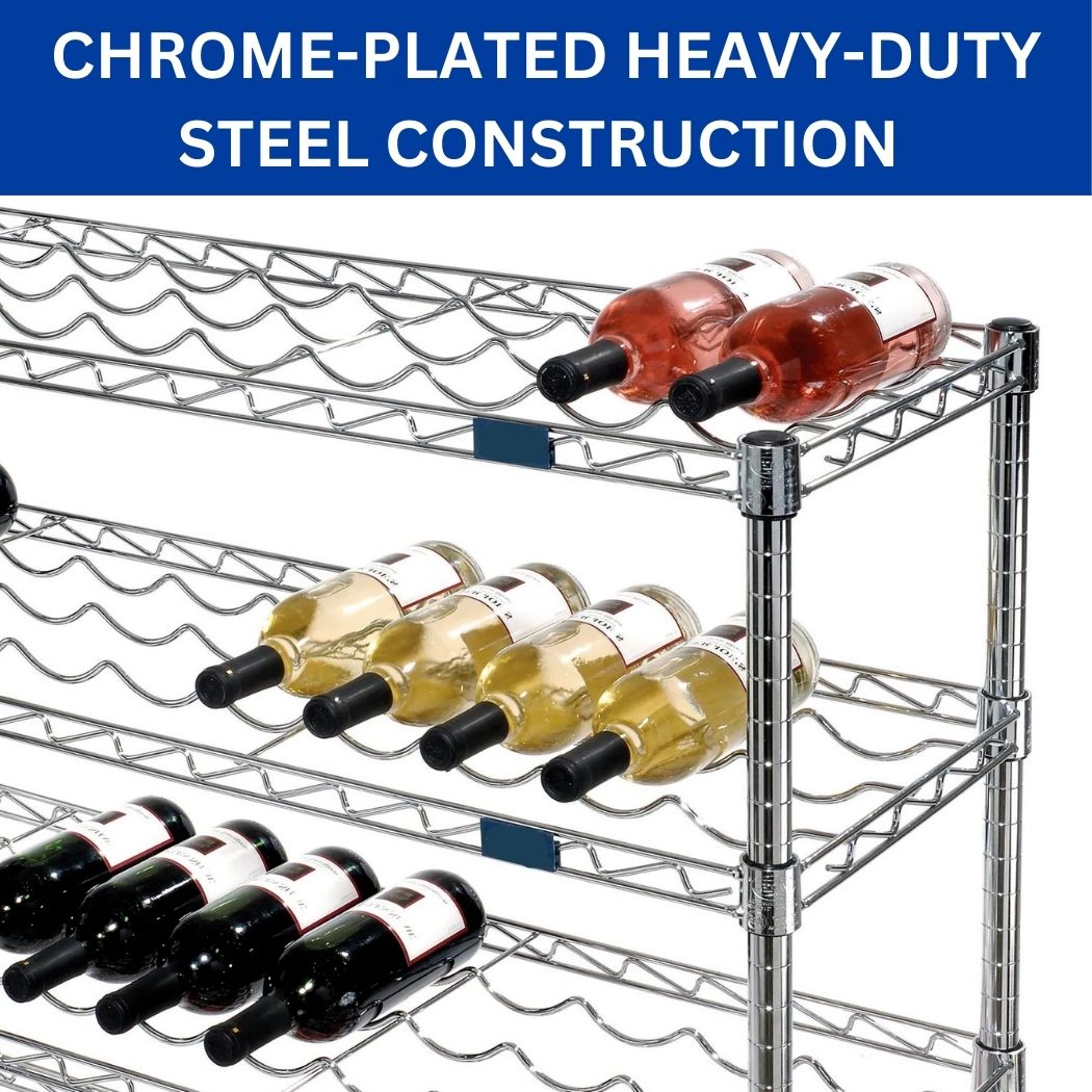 Wine Bottle Shelf, 78 Bottle Capacity, 48"L x 14"W x 54"H