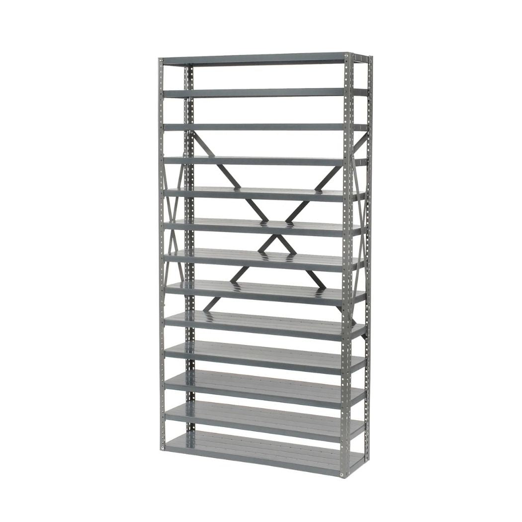 13 Shelves Steel Bin Storage Rack 36L" x 12"W x 73"H w/ 60 Plastic Bins
