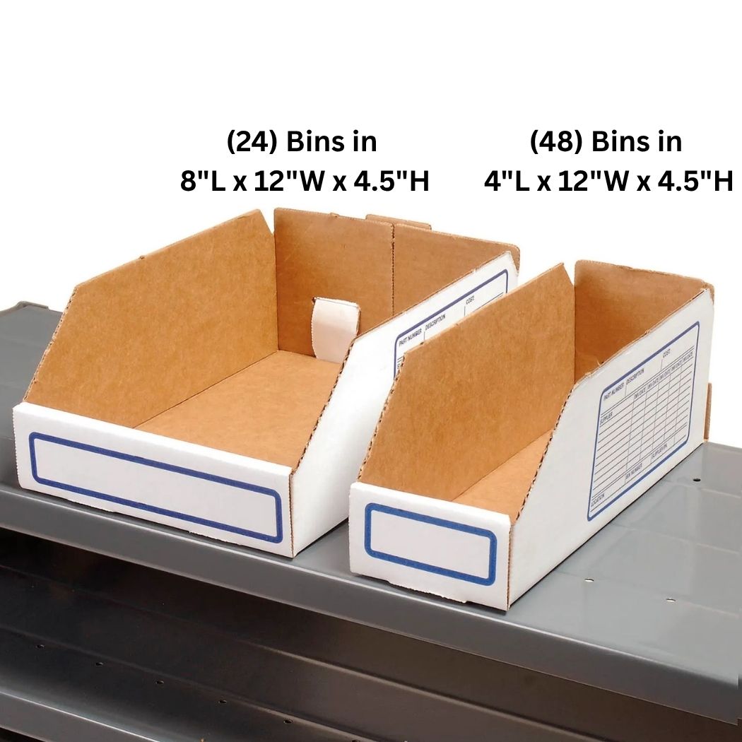 13 Shelves Steel Bin Storage Rack 36L" x 12"W x 73"H w/ 72 Corrugated Bins