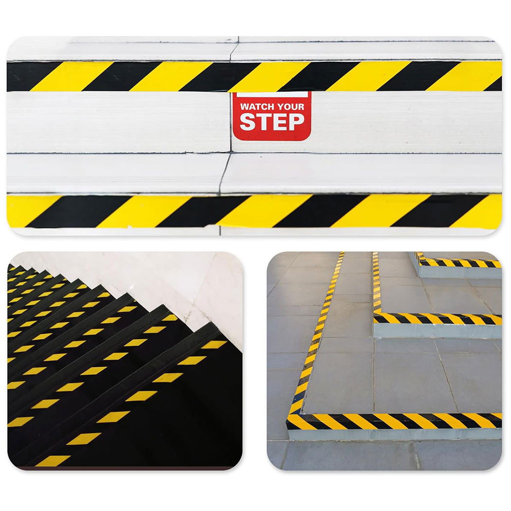 2" x 36Yd Yellow/Black Safety Tape 6 Mil, Industrial Hazard Warning Tape, 24 Roll