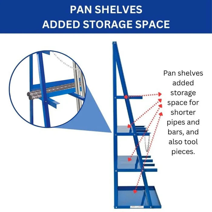 3-Bay Vertical Bar Storage Rack - 84" High Industrial Organizer