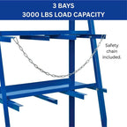 3-Bay Vertical Bar Storage Rack - 84" High Industrial Organizer