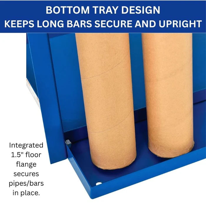 3-Bay Vertical Bar Storage Rack - 84" High Industrial Organizer