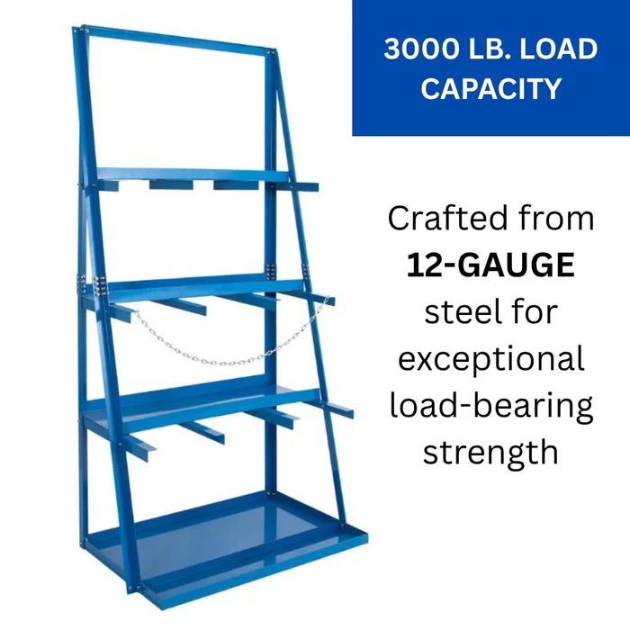 3-Bay Vertical Bar Storage Rack - 84" High Industrial Organizer