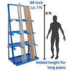 3-Bay Vertical Bar Storage Rack - 84" High Industrial Organizer