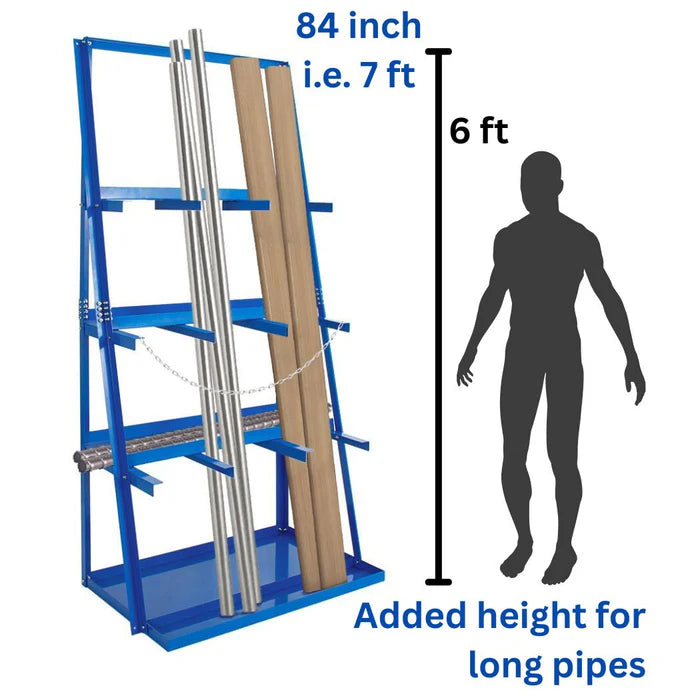 3-Bay Vertical Bar Storage Rack - 84" High Industrial Organizer