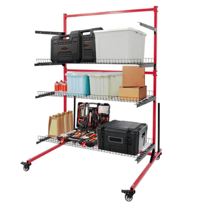 3-Tier Mobile Auto Body Parts Cart - Rolling Storage Rack