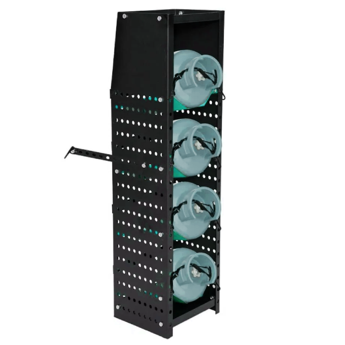 4-Shelf Refrigerant Tank Rack - Adjustable Storage