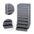 12-5/8"W x 12-1/8"D x 24-1/2"H Heavy-Duty 9-Drawer Steel Cabinet - Gray