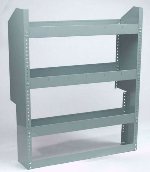 38"W x 45"H Heavy-Duty Contour Steel Van Shelving - Pre-Assembled 3-Tier Van Storage System for Compact Cargo Vans