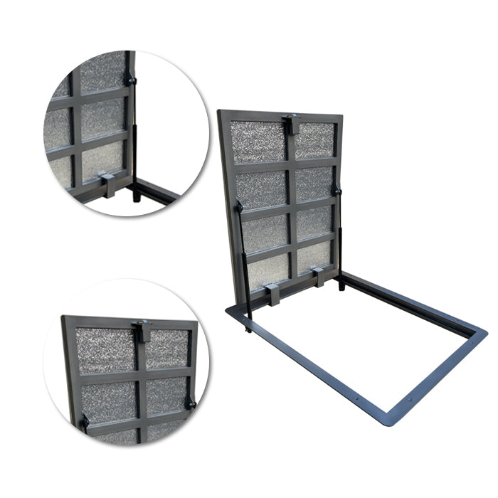 27.6" x 23.6" Recessed Steel Floor Access Hatch - Infill Door with Thermal Insulation (2200 lbs Load)