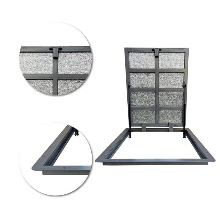 35.4" x 27.6" Recessed Infill Floor Access Hatch - Heavy-Duty Steel Door with Insulation (2200 lbs Load)