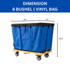 8 Bushel Vinyl Basket Truck - Heavy-Duty Laundry Cart