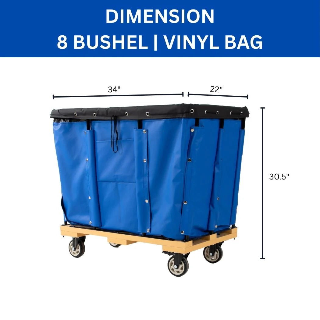 8 Bushel Vinyl Basket Truck - Heavy-Duty Laundry Cart