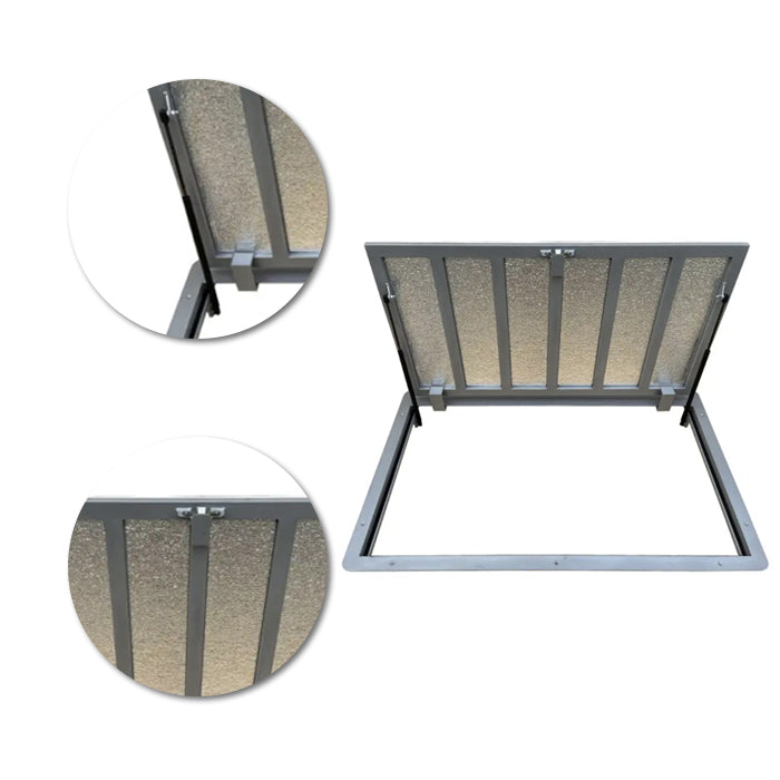 23.6" x 39.4" Slim Recessed Floor Access Hatch - Heavy-Duty Steel Infill Door (2200 lbs Load)