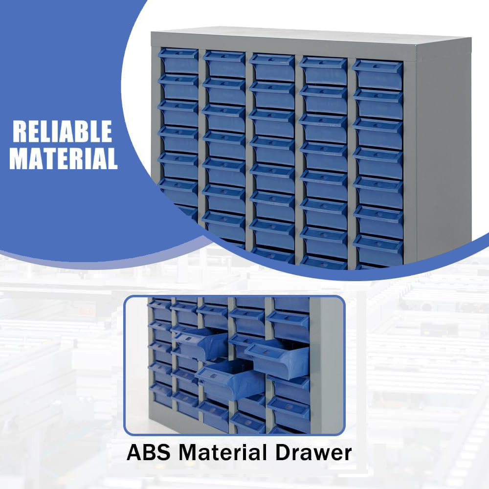 40-Drawer Steel Hardware Cabinet - Adjustable Drawers