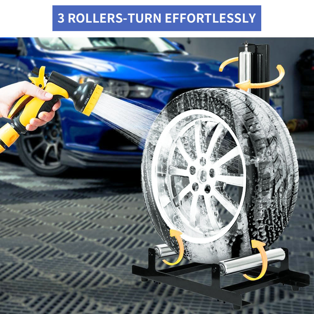 Rolling Wheel Detailing Stand - 110 lbs Capacity