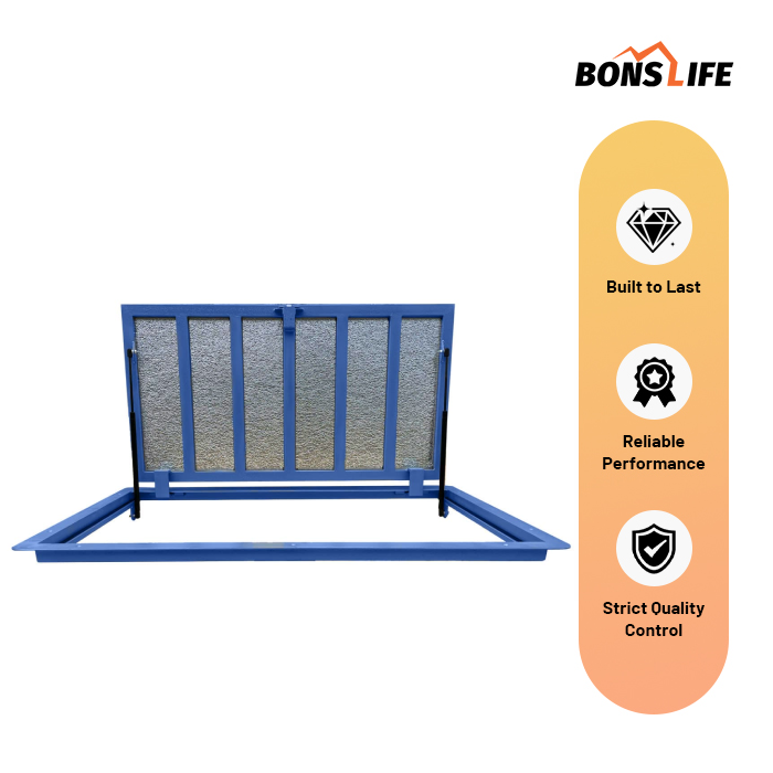 23.6" x 39.4" Slim Recessed Floor Access Hatch - Heavy-Duty Steel Infill Door (2200 lbs Load)