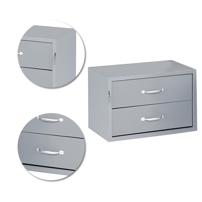 Heavy Duty 2 Drawer Steel Storage Unit 18"W x 12"D x 12"H