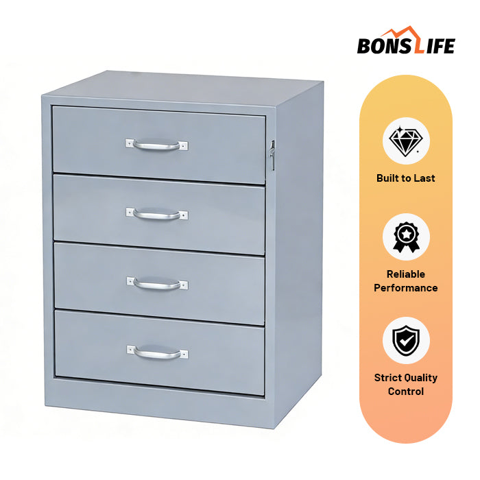 18"W x 12"D x 24"H Heavy-Duty 4-Drawer Steel Storage Cabinet