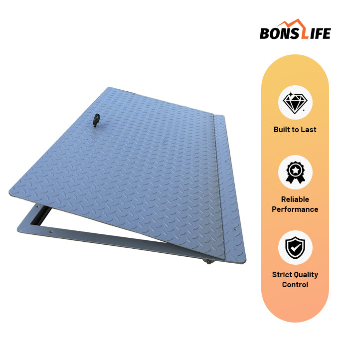24" x 47" Drive-Over Reinforced Steel Floor Access Hatch - 3300 lbs Load Capacity