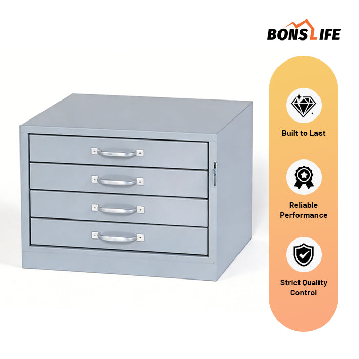 18"W x 18"D x 12"H Deep-Reach 4-Drawer Steel Cabinet for Small Parts