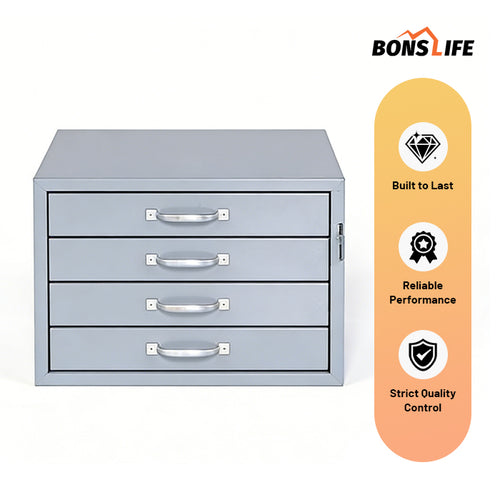 18"W x 12"D x 12"H Compact 4-Drawer Steel Cabinet for Small Parts