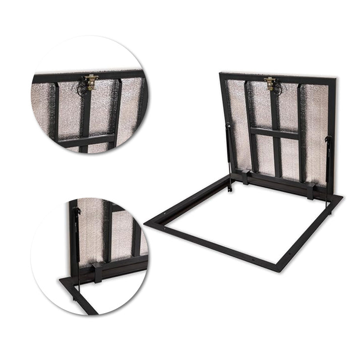 27.6" x 27.6" Recessed Floor Access Hatch - Insulated Steel Infill Door (2200 lbs Load)