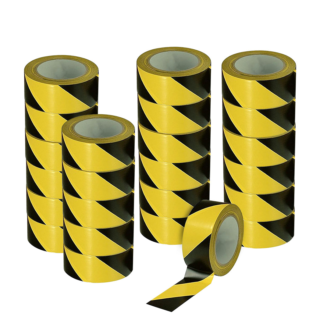 2" x 36Yd Yellow/Black Safety Tape 6 Mil, Industrial Hazard Warning Tape, 24 Roll