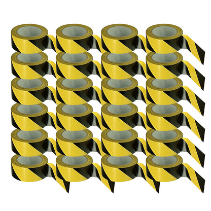 2" x 36Yd Yellow/Black Safety Tape 6 Mil, Industrial Hazard Warning Tape, 24 Roll