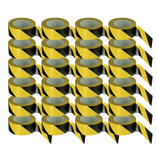 2" x 36Yd Yellow/Black Safety Tape 6 Mil, Industrial Hazard Warning Tape, 24 Roll