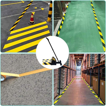 Floor Tape Applicator Marking Machine, Lane Marking Applicator with Rubber Roller , Fits Tape Up to 6" Wide