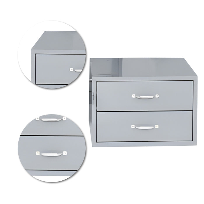2-Drawer Steel Storage Unit, 18"W x 18"D x 12"H Deep-Reach Cabinet