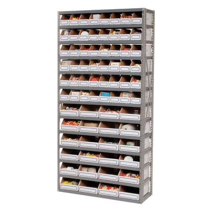 13 Shelves Steel Bin Storage Rack 36L" x 12"W x 73"H w/ 72 Corrugated Bins