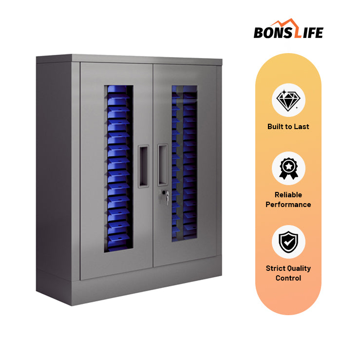 75-Drawer High-Capacity Steel Parts Cabinet - 36" High Industrial Organizer with Lock