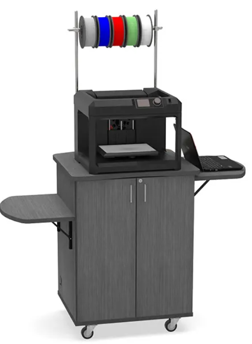 72‘’ Versatile Mobile 3D Printer Work Cart – Steel & Wood Design 3D Printer Platform