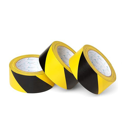 2" x 36Yd Yellow/Black Safety Tape 6 Mil, Industrial Hazard Warning Tape, 24 Roll