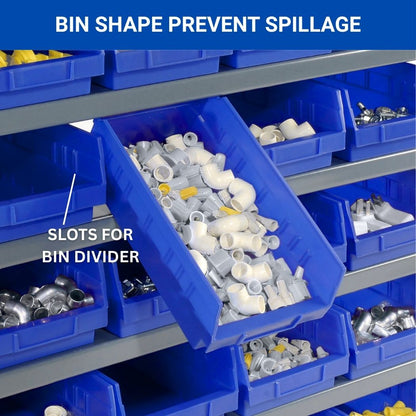 13 Shelves Steel Bin Storage Rack 36L" x 12"W x 73"H w/ 60 Plastic Bins