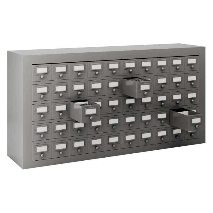 50-Drawer Metal Parts Cabinet - Gray Steel Tool Organizer
