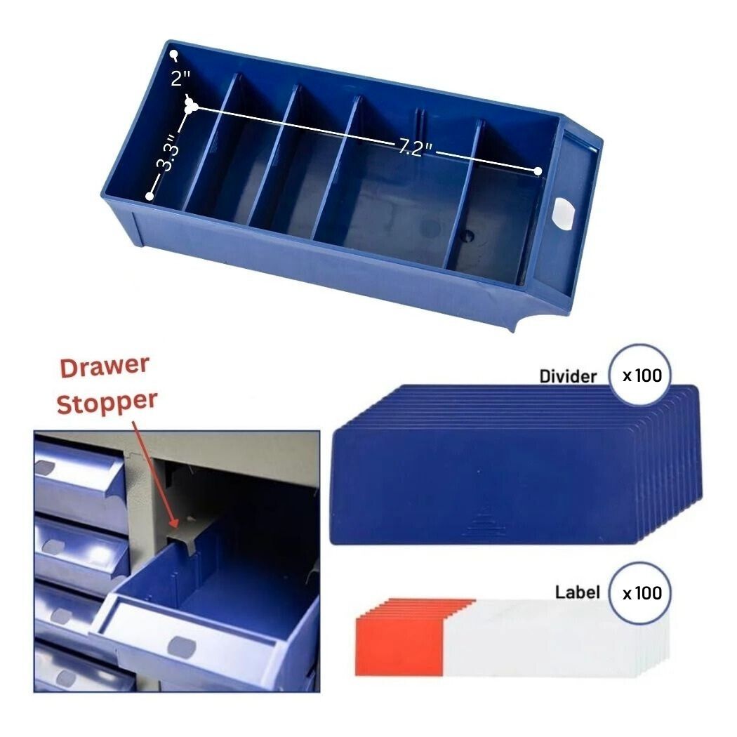 100-Bin Steel Parts Cabinet - Small Component Organizer