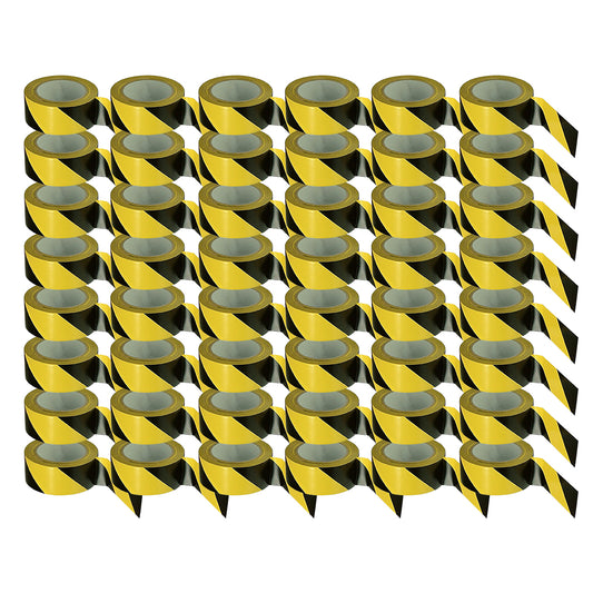 2" x 36Yd Yellow/Black Safety Tape 6 Mil, Industrial Hazard Warning Tape, 48 Roll