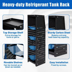 4-Shelf Refrigerant Tank Rack - Adjustable Storage