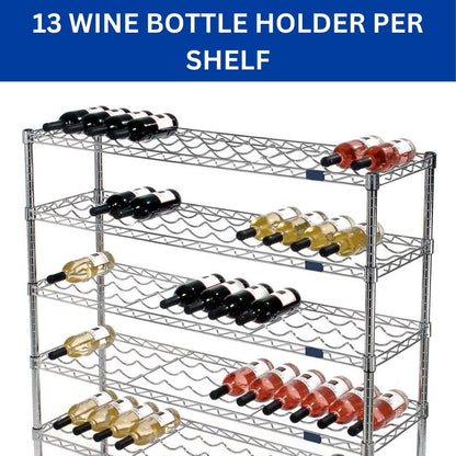 Wine Bottle Shelf, 78 Bottle Capacity, 48"L x 14"W x 54"H