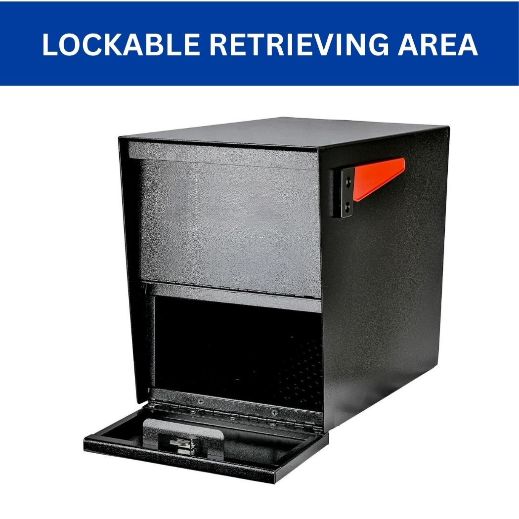 Large Capacity Package Mailbox 12"W x 21.5"D x 16"H, Post Mount Curbside Locking Mailbox