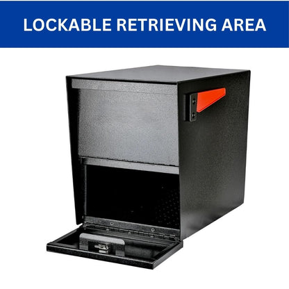 Large Capacity Package Mailbox 12"W x 21.5"D x 16"H, Post Mount Curbside Locking Mailbox